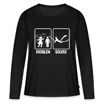 Spearfishing Fins for Men Freediving Spearfisher - Women's Premium Organic Long Sleeve Shirt - black - Front - Julia (174cm)