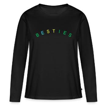 best friends besties - Women's Premium Organic Long Sleeve Shirt - black - Front - Julia (174cm)