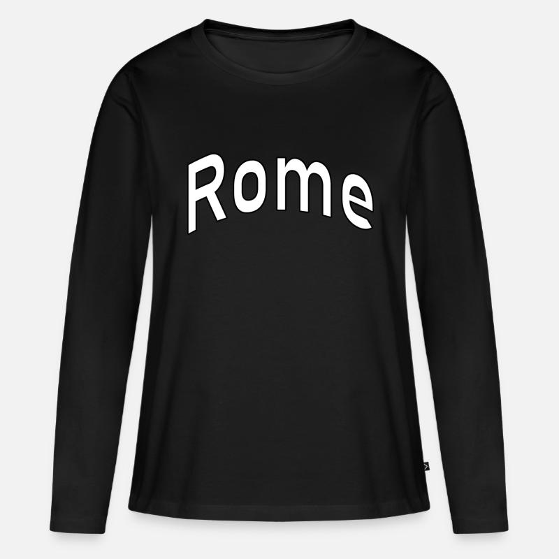 rome - Frauen Premium Bio Langarmshirt - Schwarz
