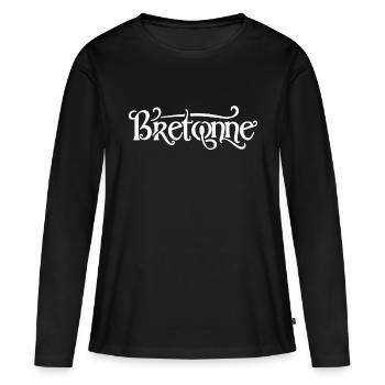 Bretonne - T-shirt manches longues Premium bio Femme - noir - Devant - Julia (174cm)
