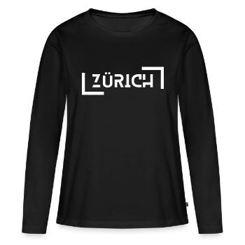 Zurich - Women's Premium Organic Long Sleeve Shirt - black - Front - Julia (174cm)
