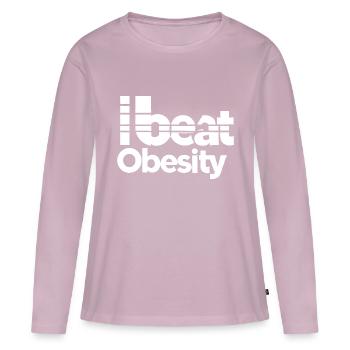 I Beat Obesity 8 - Frauen Premium Bio Langarmshirt - Altrosa - Vorne - Julia (174cm)
