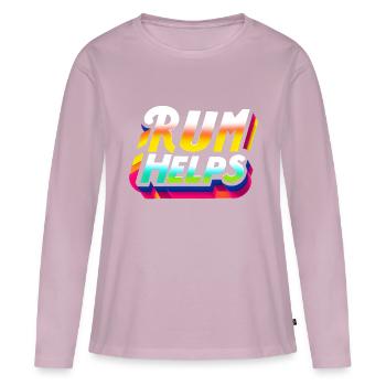 Rum Helps 9 - Frauen Premium Bio Langarmshirt - Altrosa - Vorne - Julia (174cm)