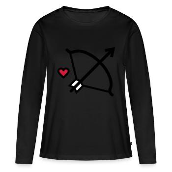 Arc et flèche Flèche de Cupidon pour les amoureux - T-shirt manches longues Premium bio Femme - noir - Devant - Julia (174cm)