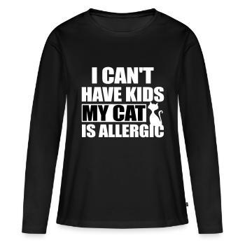 Funny cats saying cat mom - Women's Premium Organic Long Sleeve Shirt - black - Front - Julia (174cm)