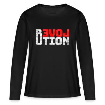 Revolution LOVE - T-shirt manches longues Premium bio Femme - noir - Devant - Julia (174cm)