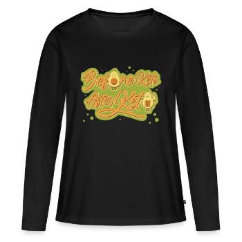 Régime cétogène Abhnemen Construction musculaire Cétose - T-shirt manches longues Premium bio Femme - noir - Devant - Julia (174cm)