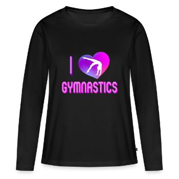 J’adore la gymnastique, la gymnaste; Gymnastique - Gymnaste - T-shirt manches longues Premium bio Femme - noir - Devant - Julia (174cm)