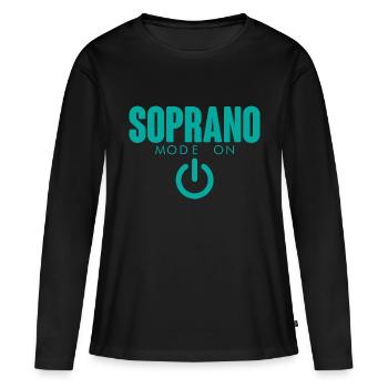 Mode Soprano activé 4 - T-shirt manches longues Premium bio Femme - noir - Devant - Julia (174cm)