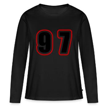 97 Nombre Collège - T-shirt manches longues Premium bio Femme - noir - Devant - Julia (174cm)