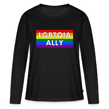 LGBTQIA-Verbündeter - Frauen Premium Bio Langarmshirt - Schwarz - Vorne - Julia (174cm)