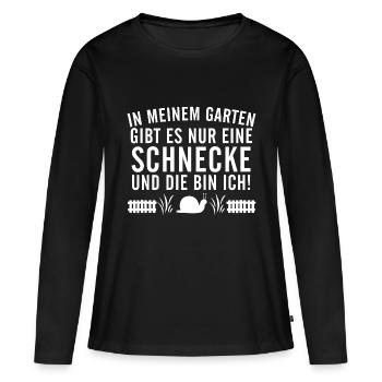 Garten Schnecke - Frauen Premium Bio Langarmshirt - Schwarz - Vorne - Julia (174cm)