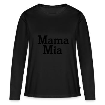 Mama Mia - T-shirt manches longues Premium bio Femme - noir - Devant - Julia (174cm)