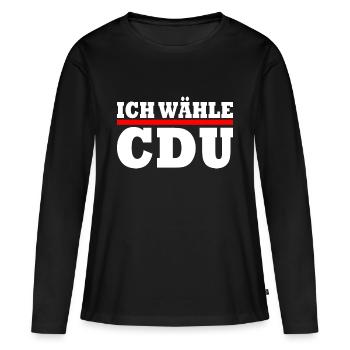 Ich wähle cdu - Frauen Premium Bio Langarmshirt - Schwarz - Vorne - Julia (174cm)