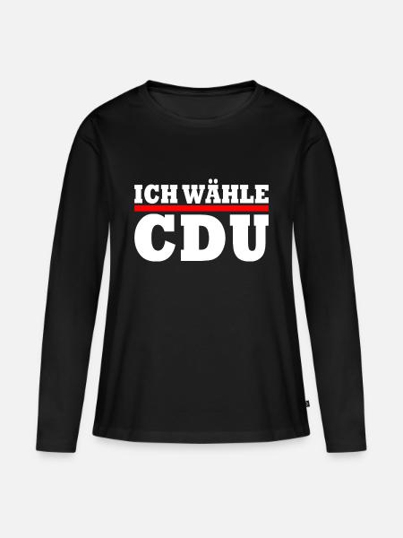 Ich wähle cdu - Frauen Premium Bio Langarmshirt - Schwarz
