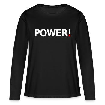 Power - Women's Premium Organic Long Sleeve Shirt - black - Front - Julia (174cm)