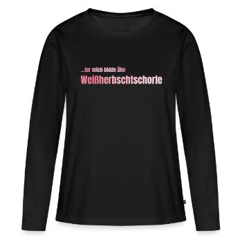 Weißherbschtschorle - Frauen Premium Bio Langarmshirt - Schwarz - Vorne - Julia (174cm)