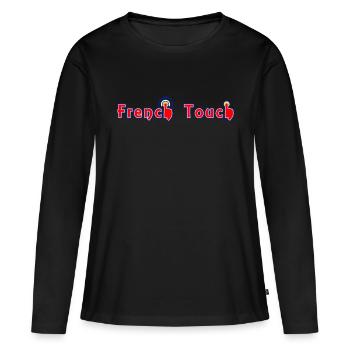French Touch-Klicks - Frauen Premium Bio Langarmshirt - Schwarz - Vorne - Julia (174cm)