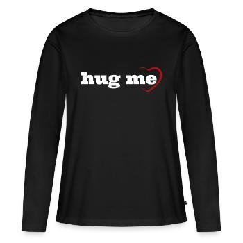 Hug me - Frauen Premium Bio Langarmshirt - Schwarz - Vorne - Julia (174cm)