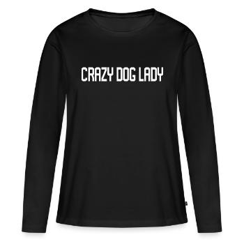 Citation de Crazy Dog Lady - T-shirt manches longues Premium bio Femme - noir - Devant - Julia (174cm)