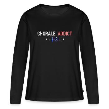 Chorale addict - T-shirt manches longues Premium bio Femme - noir - Devant - Julia (174cm)
