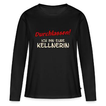 durchlassen - ich bin eure Kellnerin - Frauen Premium Bio Langarmshirt - Schwarz - Vorne - Julia (174cm)