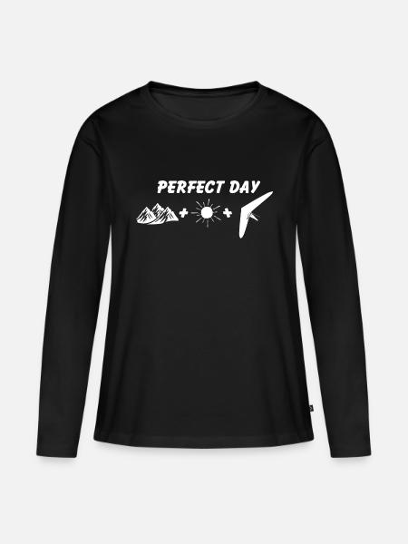 Perfect Day - Hängegleiter - Frauen Premium Bio Langarmshirt - Schwarz