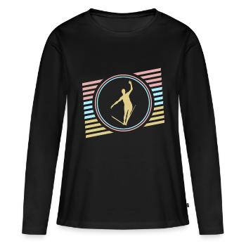 slackline - T-shirt manches longues Premium bio Femme - noir - Devant - Julia (174cm)