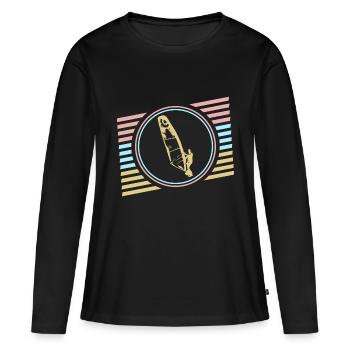 Windsurfing - Women's Premium Organic Long Sleeve Shirt - black - Front - Julia (174cm)