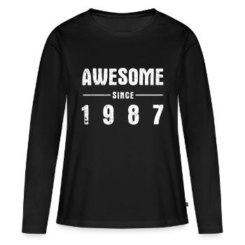 Awesome -since- 1987 - Women's Premium Organic Long Sleeve Shirt - black - Front - Julia (174cm)