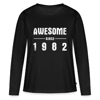 Awesome -since- 1982 - Women's Premium Organic Long Sleeve Shirt - black - Front - Julia (174cm)