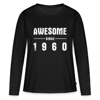 Awesome -since- 1960 - Frauen Premium Bio Langarmshirt - Schwarz - Vorne - Julia (174cm)
