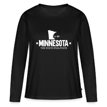 Minnesota - T-shirt manches longues Premium bio Femme - noir - Devant - Julia (174cm)