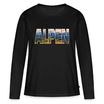 Alpen - Frauen Premium Bio Langarmshirt - Schwarz - Vorne - Julia (174cm)