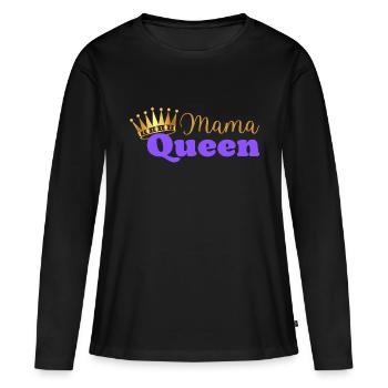 Mama Königin - Mama Königin - Muttertagsgeschenk - Frauen Premium Bio Langarmshirt - Schwarz - Vorne - Julia (174cm)