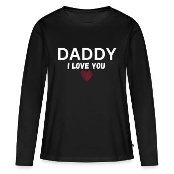 Papa je t’aime - T-shirt manches longues Premium bio Femme - noir - Devant - Julia (174cm)