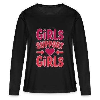 Filles Soutien Filles Amitié - T-shirt manches longues Premium bio Femme - noir - Devant - Julia (174cm)