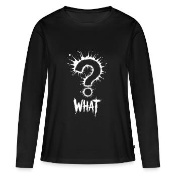 Quel point d’interrogation Splash - T-shirt manches longues Premium bio Femme - noir - Devant - Julia (174cm)