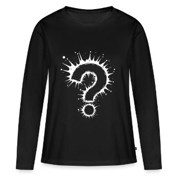 Quel point d’interrogation Splash - T-shirt manches longues Premium bio Femme - noir - Devant - Julia (174cm)