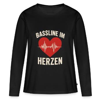 Bassline at Heart Music Festival Chemise EDM House - T-shirt manches longues Premium bio Femme - noir - Devant - Julia (174cm)