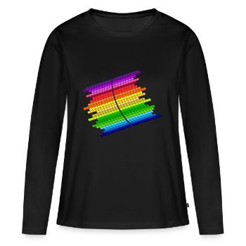 RainBow Equalizer - Frauen Premium Bio Langarmshirt - Schwarz - Vorne - Julia (174cm)