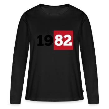 Year 1982 date of birth gift - Women's Premium Organic Long Sleeve Shirt - black - Front - Julia (174cm)