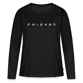 Friends Logo - T-shirt manches longues Premium bio Femme - noir - Devant - Julia (174cm)