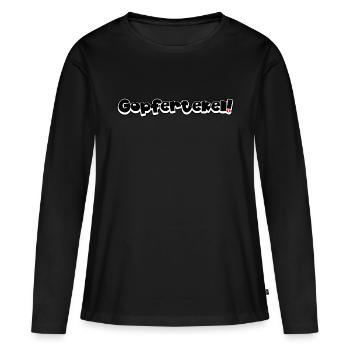 Gopfertekel! - Frauen Premium Bio Langarmshirt - Schwarz - Vorne - Julia (174cm)