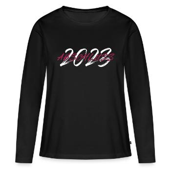 Abschluss 2023 AK 23 - Frauen Premium Bio Langarmshirt - Schwarz - Vorne - Julia (174cm)