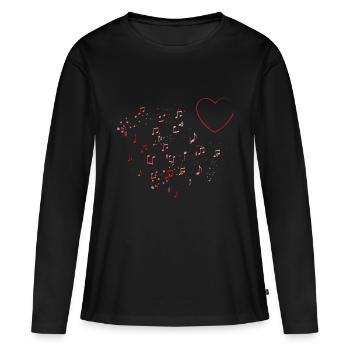 Music to the rhythm of the heart - Women's Premium Organic Long Sleeve Shirt - black - Front - Julia (174cm)