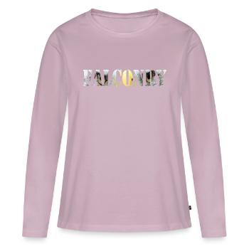 Fauconnerie Falknerei - T-shirt manches longues Premium bio Femme - rose poudré - Devant - Julia (174cm)