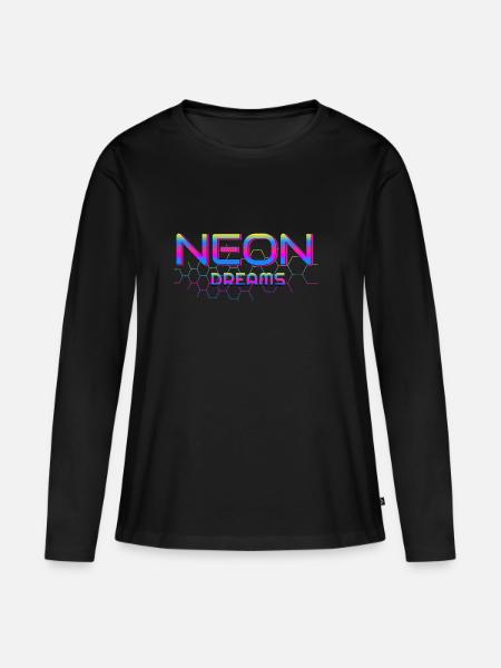 Neon Dreams - Frauen Premium Bio Langarmshirt - Schwarz