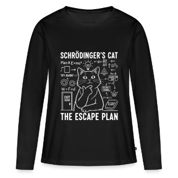 Le plan d’évasion du chat de Schrödinger - T-shirt manches longues Premium bio Femme - noir - Devant - Julia (174cm)