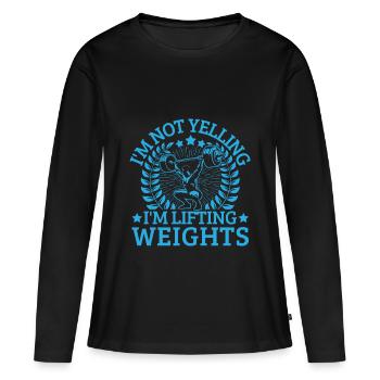 Fitness Motivation Bodybuilder Ne crie pas Levage - T-shirt manches longues Premium bio Femme - noir - Devant - Julia (174cm)